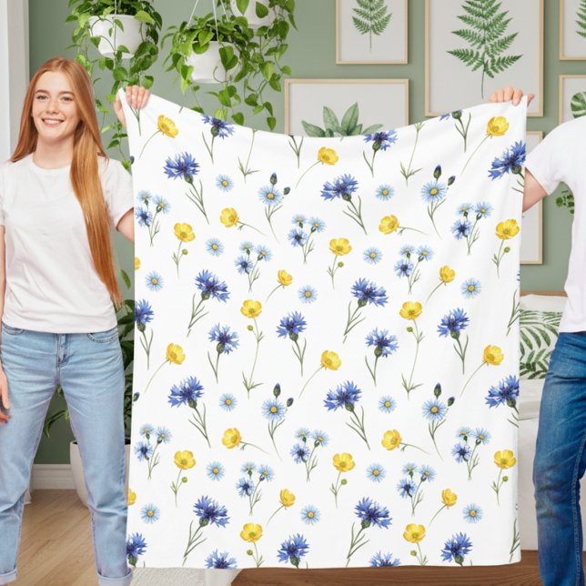 Manta Polar Personalized Bright Wildflower Poppy Cornflower (Subido por el creador)