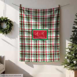 Manta Polar Personalized Christmas Blanket Classic Plaid Gift