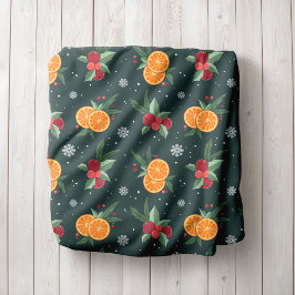 Manta Polar Personalized Christmas Blanket With Oranges 