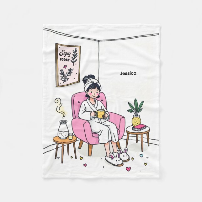 Manta Polar Personalized Cozy Daughter Gift Cute Self Care (Anverso)