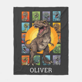 Manta Polar Personalized Dinosaur Blanket with Name
