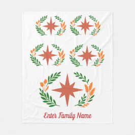 Manta Polar Personalized Family Name Rustic Boho Star Wreath