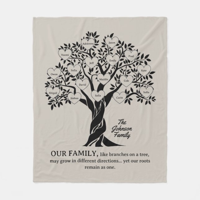 Manta Polar Personalized Family Tree Black And Tan (Anverso)