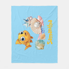 Manta Polar Personalized Fish Blanket | Custom Name Ocean 