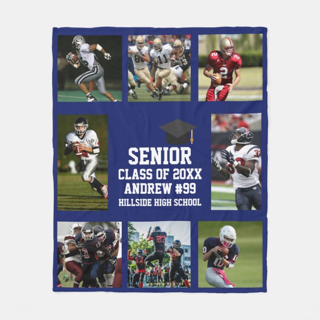 Manta Polar Personalized Football Senior Class Of Graduation (Anverso)