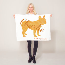 Manta Polar Personalized French Bulldog Pastel Orange Frenchi