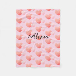 Manta Polar Personalized Heart Blanket Custom Name