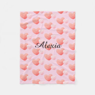 Manta Polar Personalized Heart Blanket Custom Name