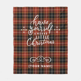 Manta Polar Personalized Holiday Plaid Fleece Blanket