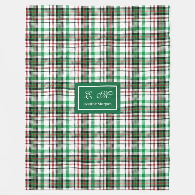 Manta Polar Personalized Holiday Throw Blanket Plaid Keepsake (Anverso)