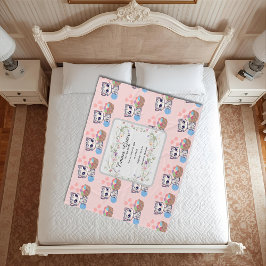 Manta Polar Personalized Kitten Baby Blanket | Custom Birth 