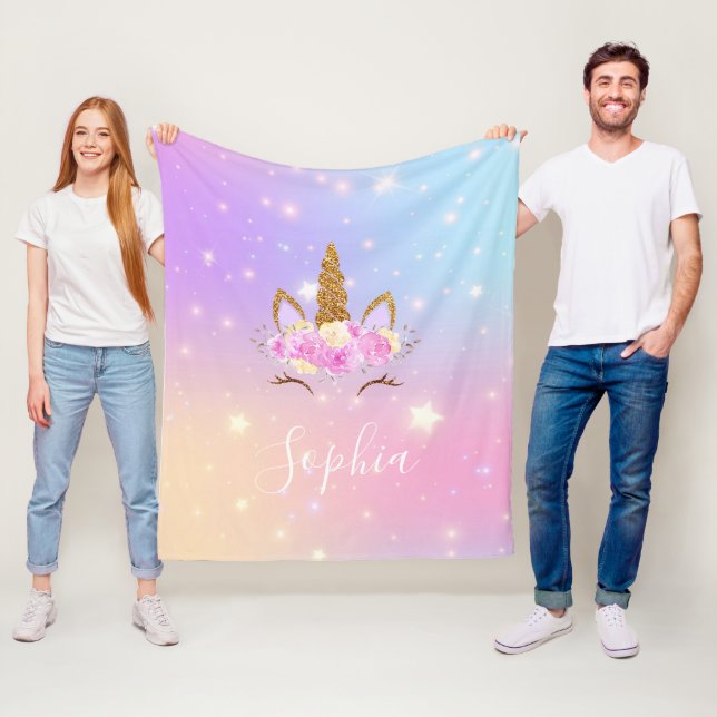 Manta Polar Personalized Magical Unicorn Blanket for Girls (In situ)