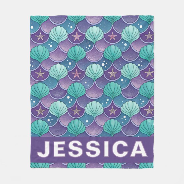 Manta Polar Personalized Mermaid Scales Ocean Aqua Fantasy (Anverso)