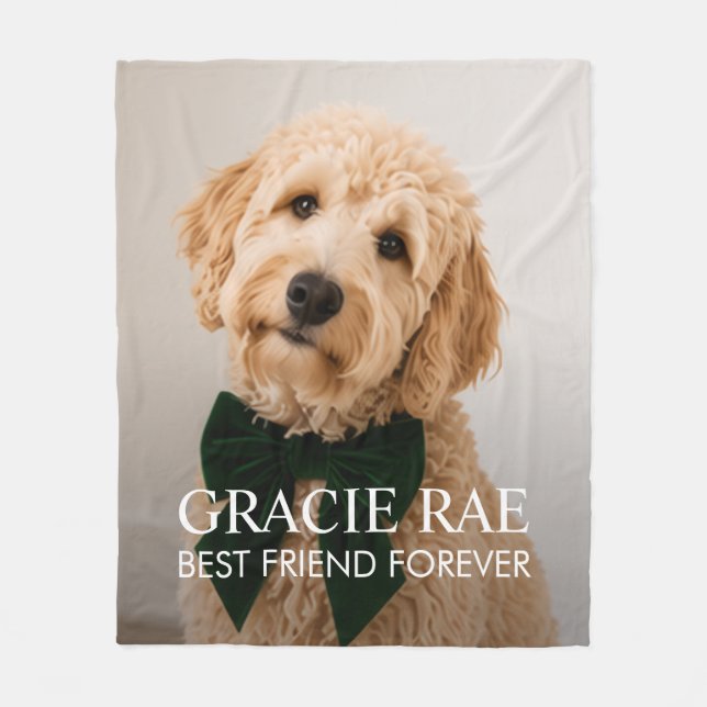 Manta Polar Personalized Modern Pet Dog Photo (Anverso)