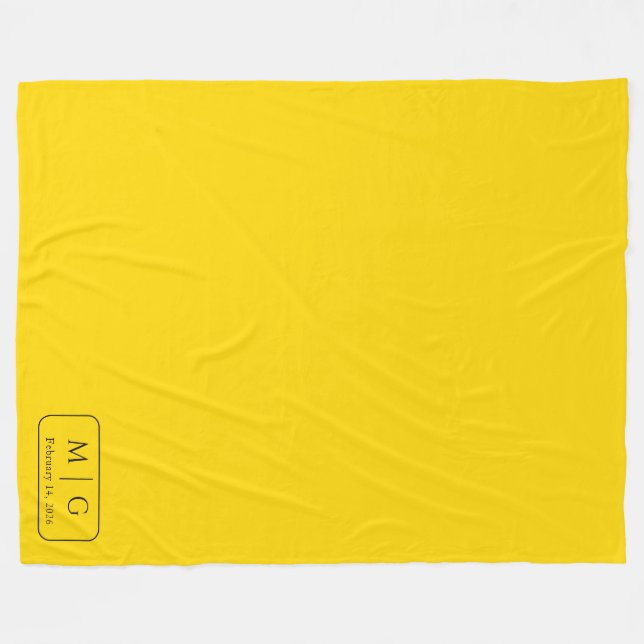 Manta Polar Personalized Monogram Date Fleece Blanket Gift (Frente (Horizontal))