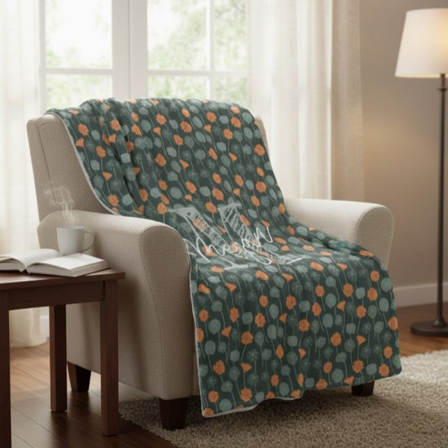 Manta Polar Personalized Monogram Floral Doodle Fleece Blanket (Subido por el creador)