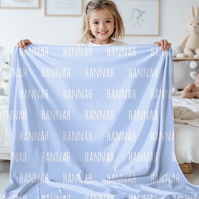 Manta Polar Personalized Name Kids Blanket for Girls and Boys (Sky Blue Children’s Name Blanket – Personalized Kids Blanket for Girls and Boys)