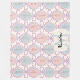 Manta Polar Personalized Pastel Bows Monogram Name Blanket