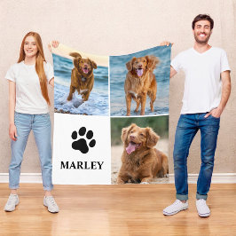 Manta Polar Personalized Paw Dog Lover Photo Collage Pet