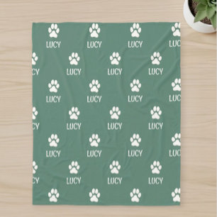 Manta Polar Personalized pet blanket with name and paw print