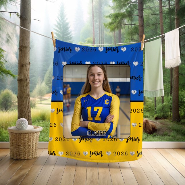 Manta Polar Personalized Picture Volleyball Senior Graduation  (Subido por el creador)