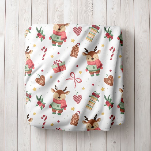 Manta Polar Personalized Reindeer Christmas Fleece Blanket (Subido por el creador)