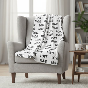 Manta Polar Personalized Sherpa Fleece Initial Blanket, Custom