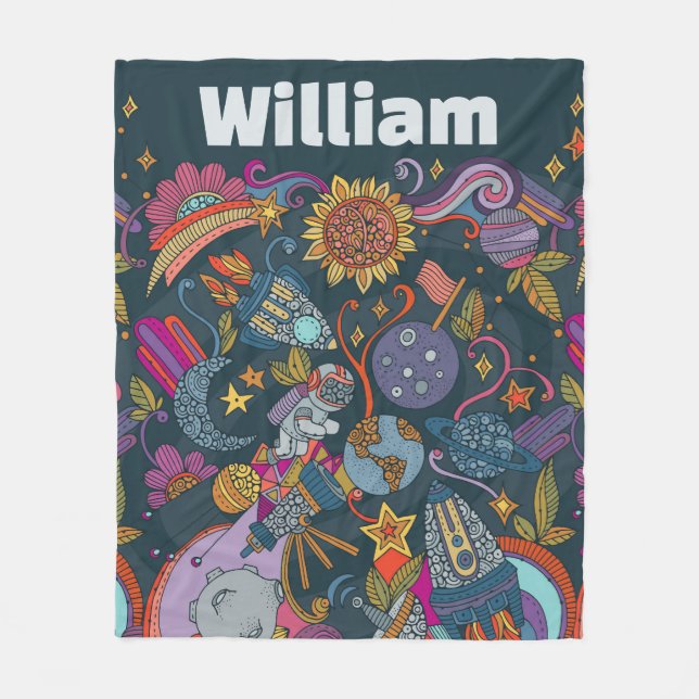 Manta Polar Personalized Space Name Poster for Kids  (Anverso)