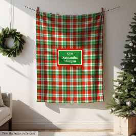 Manta Polar Personalized Tartan Blanket Elegant Holiday Gift