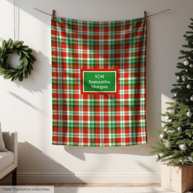 Manta Polar Personalized Tartan Blanket Elegant Holiday Gift (Personalized Tartan Blanket Elegant Holiday Gift)
