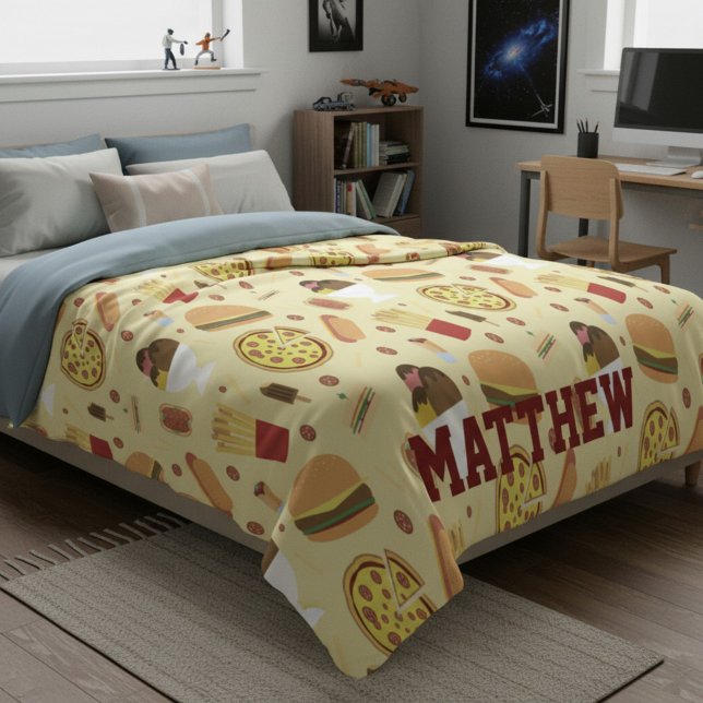 Manta Polar Personalized with Name Fast Food Fleece Blanket (Subido por el creador)