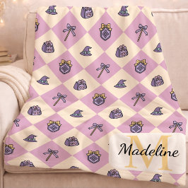 Manta Polar Personalized Wizard School Monogram Name Pink