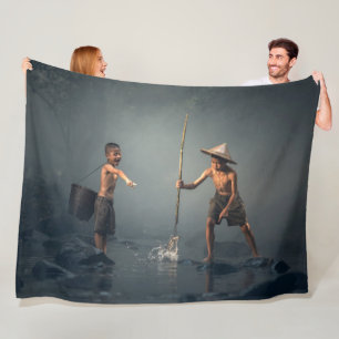 MANTA POLAR PESCA DE DOS NIÑOS