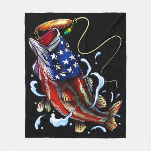 Manta Polar Pesca de lubina pez bandera americana pesca patrió