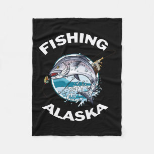 Manta Polar Pesca de souvenirs de salmón silvestre en Alaska