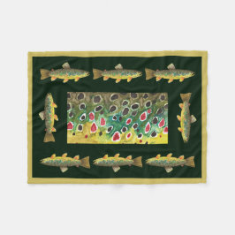 Manta Polar Pesca guapo de trucha marrón