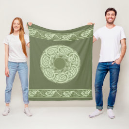 Manta Polar Pescado celta de Knotwork en verde