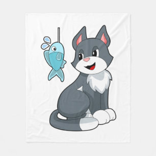 Manta Polar Pescado de cebo de gato