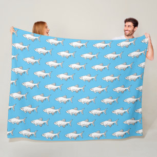 Manta Polar Pescado del patrón Minnow Azul