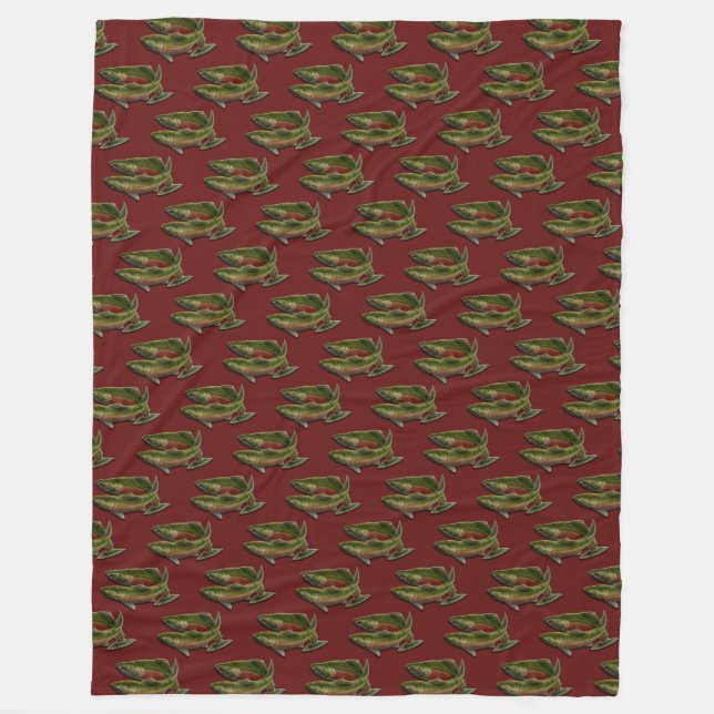 Manta Polar Pescado en blanco Salmon Fleece Blanket (Anverso)