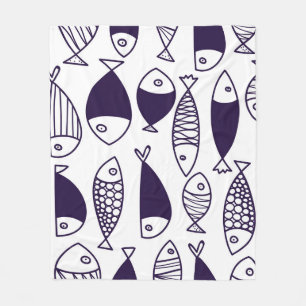 Manta Polar Pescado lindo. Niños de fondo. Patrón sin foco. 24