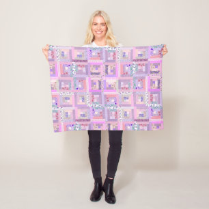 Manta Polar Pescado tradicional rosa Quilt Retro Baby
