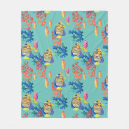 Manta Polar Pescado tropical y coral