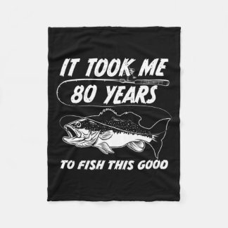 Manta Polar Pescador de cumpleaños de 80 años regalos 80 cumpl