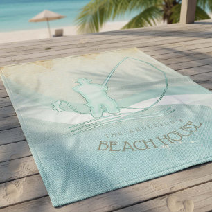 Manta Polar Pescador náutico de Beach House Aqua Blue ID623