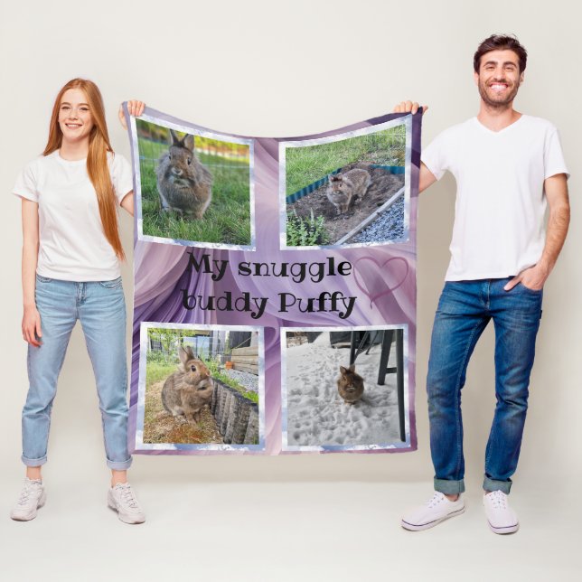 Manta Polar Pet bunny photo snuggle Fleecedecke (In situ)