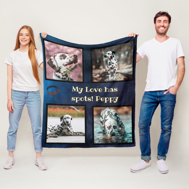 Manta Polar Pet dog photo collage dalmatian  (In situ)