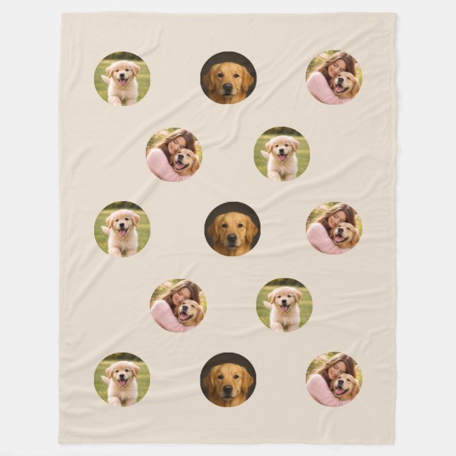 Manta Polar Pet Family Photo Mother's Day Fleece Blanket Beige (Anverso)
