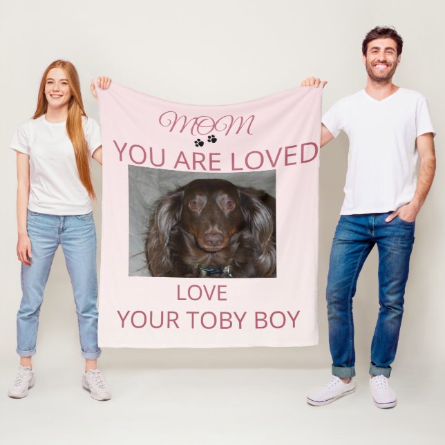 Manta Polar Pet Mom Heartfelt Photo Blanket Art (In situ)