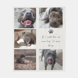 Manta Polar Pet Photo Memorial Blanket with Minimal Text & Paw